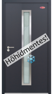 Prémium-68 Kültéri acél HiSec bejárati ajtó Antracit színben, hőszigetelt üvegbetéttel