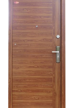 Modern selyemfényű Aranytölgy HiSec biztonsági acél bejárati ajtó