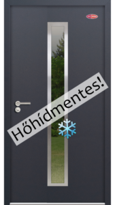 Prémium-68 Kültéri acél HiSec bejárati ajtó Antracit színben, hőszigetelt üvegbetéttel