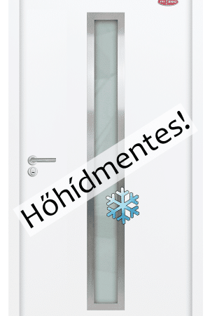 Prémium-68 Fehér kültéri acél HiSec bejárati ajtó, hőszigetelt üvegbetéttel